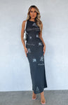 Summer Semi Sheer Mesh Maxi Dress