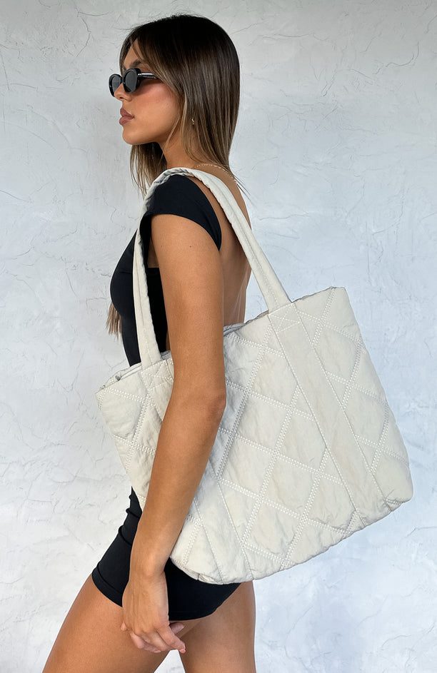 Season 7 Tote Bag Off White - White Fox Boutique Accessories - One Size - Shop with Afterpay