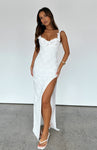 Backless Gathered Back Zipper Asymmetric Self Tie Sheer Cotton Maxi Dress