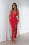 Mesh Backless Plunging Neck Maxi Dress