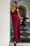 Open-Back Hidden Side Zipper Thick Straps Plunging Neck Maxi Dress