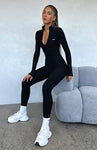 General Print Collared Long Sleeves Jumpsuit