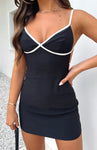 Backless Back Zipper Short Plunging Neck Dress