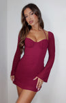 Short Polyester Long Sleeves Semi Sheer Backless Dress