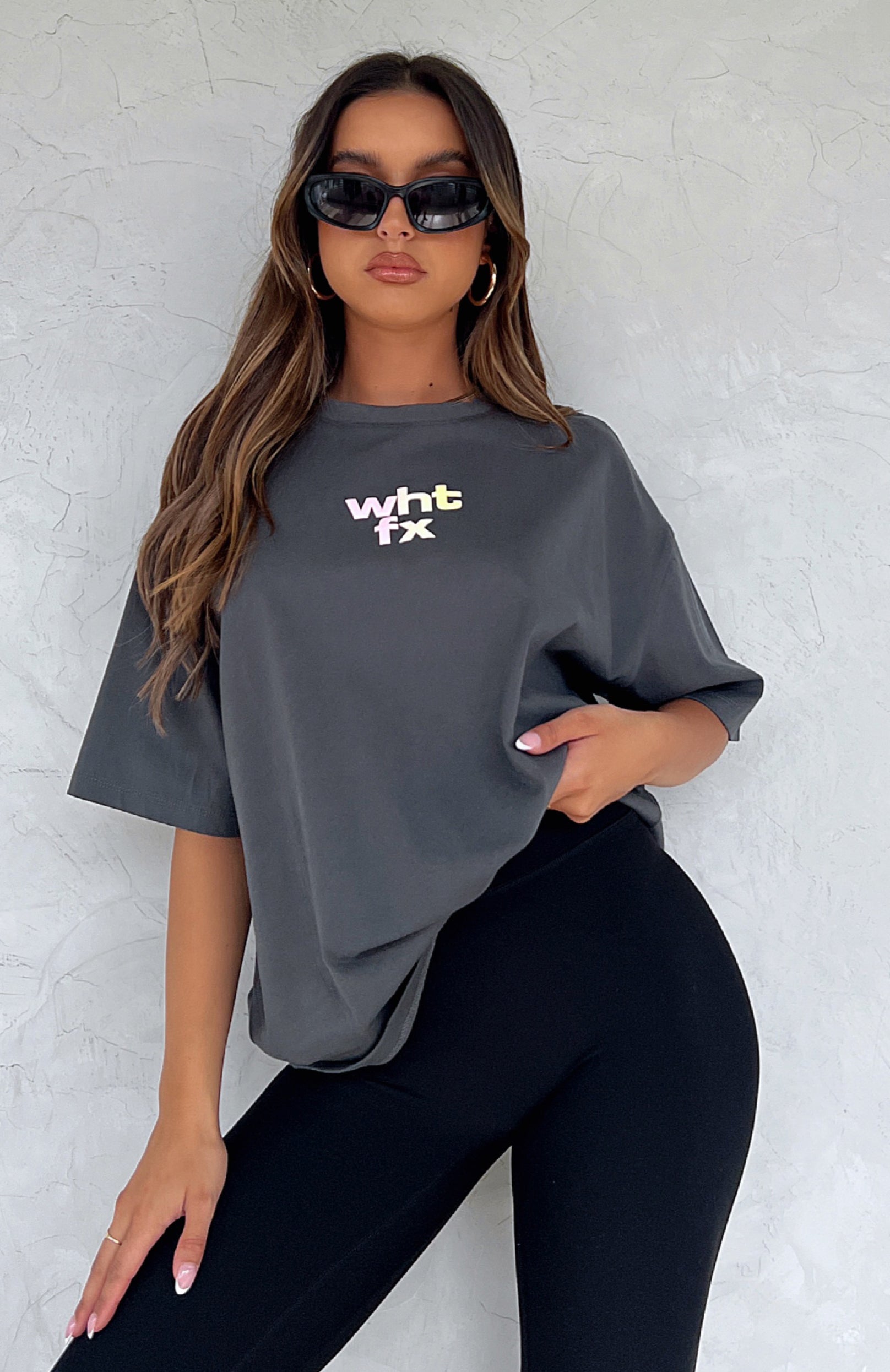 Another Dimension Oversized Tee Charcoal
