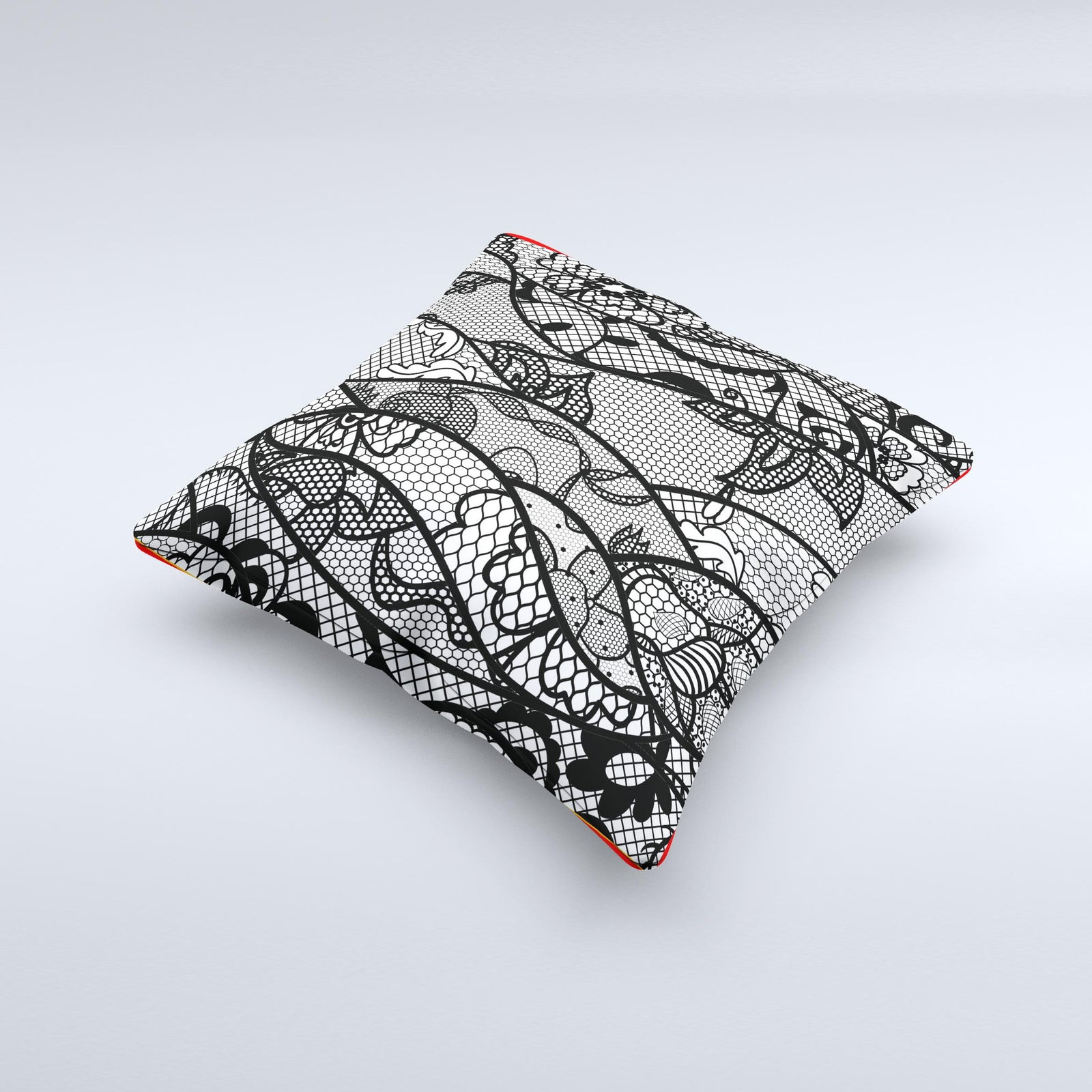 Black and White Lace Design Ink-Fuzed Decorative Throw Pillow – DesignSkinz