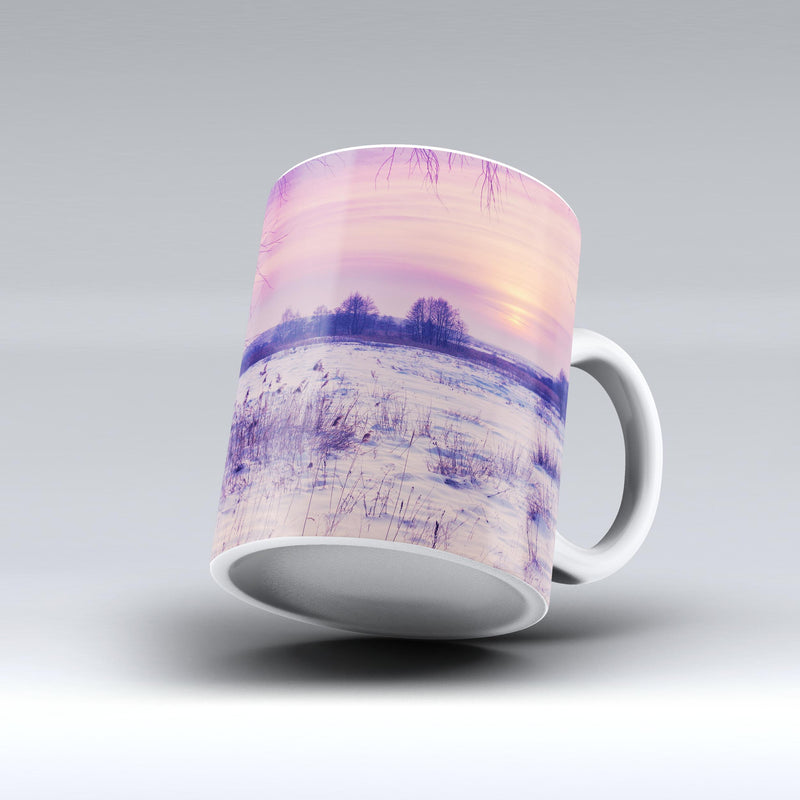 The Calm Snowy Sunset ink-Fuzed Ceramic Coffee Mug – DesignSkinz