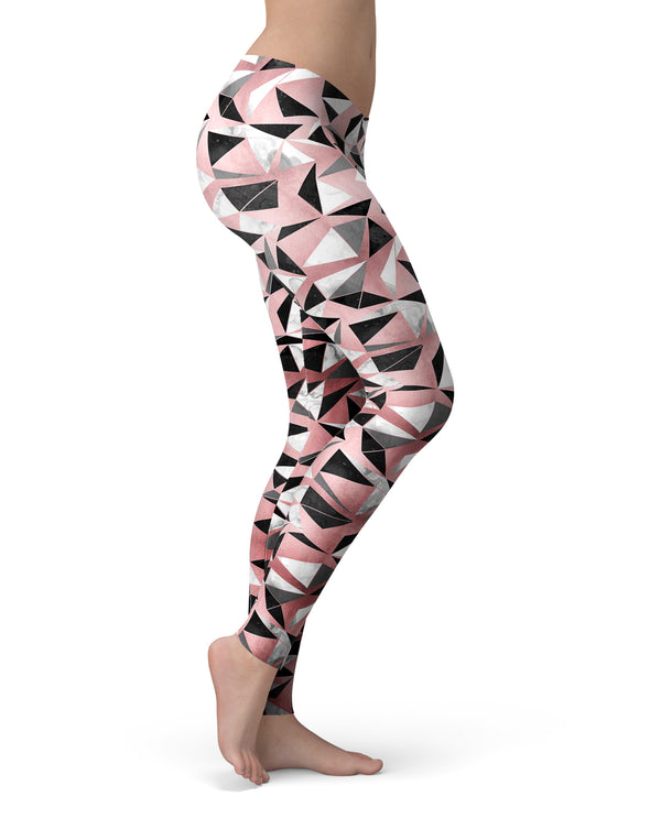 Marbel Geometric Colorful Yoga Leggings for Women, Yoga Pants