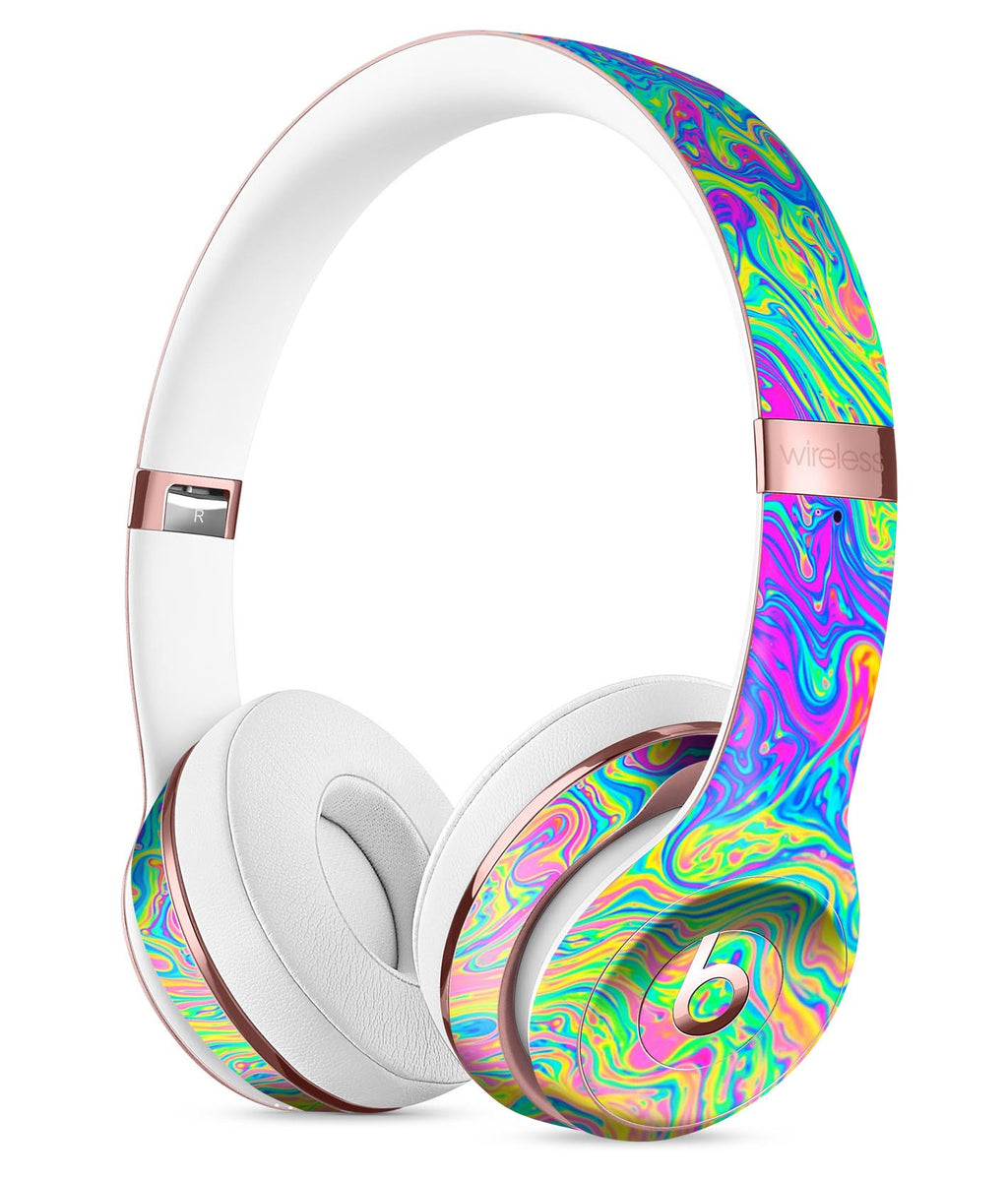 Купить недорогие качественные наушники. Beats Studio 3. Beats solo 3 цвета. Neon Color Swirls v2 Full-body Skin Kit for the Beats by Dre solo 3 Wireless Headphones. Битс студио наушники детские.
