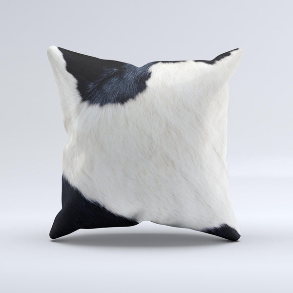 Real Cowhide Texture Ink Fuzed Decorative Throw Pillow Designskinz