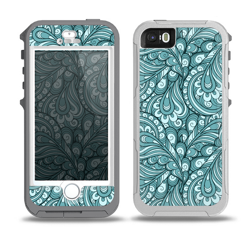 The Abstract Blue Feather Paisley Skin For The Iphone 5 5s Otterbox Pr Designskinz