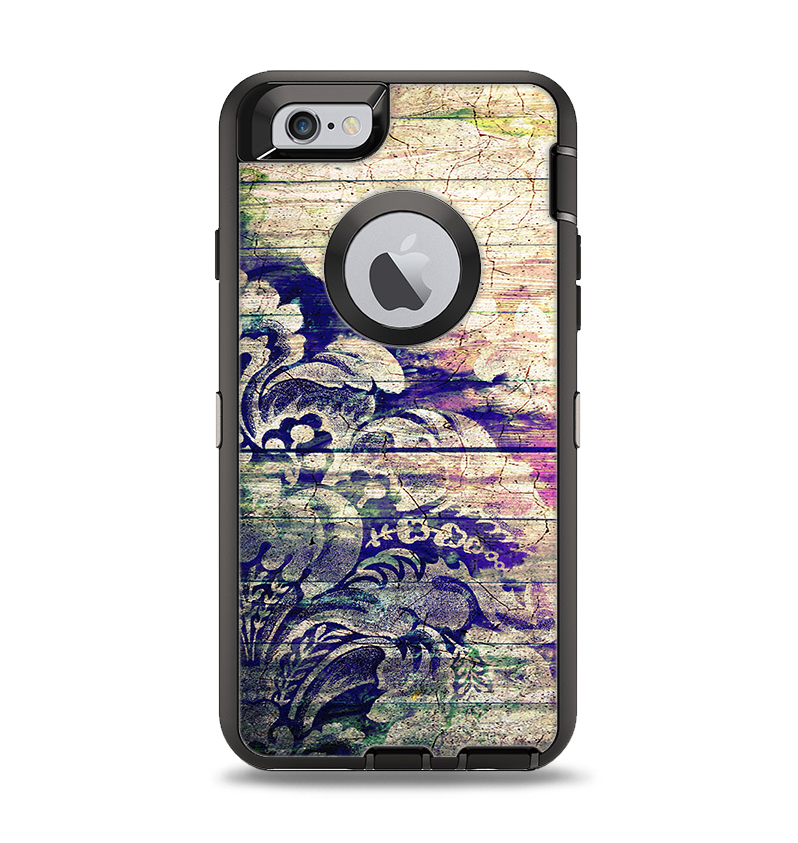 The Abstract Color Floral Painted Wood Planks Apple iPhone 6 Otterbox ...