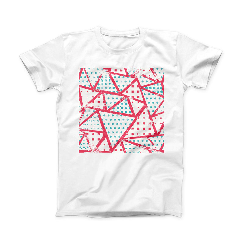 The Abstract Red and Teal Overlaps ink-Fuzed Front Spot Graphic Unisex ...