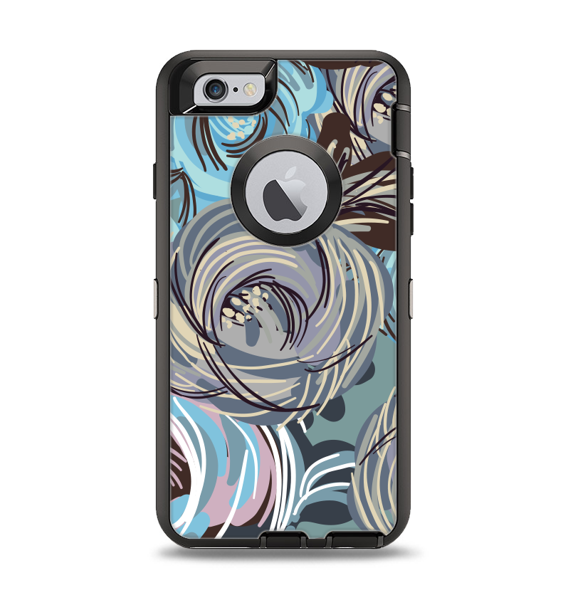 The Abstract Subtle Toned Floral Strokes Apple iPhone 6 Otterbox Defen ...