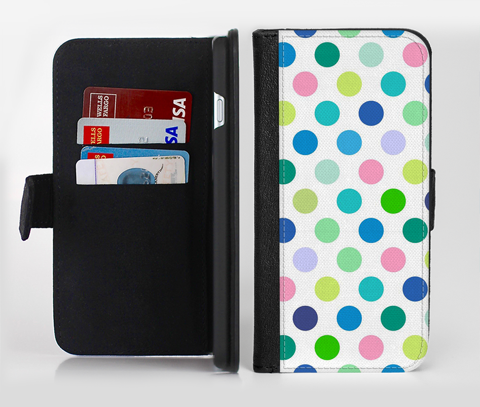 The Fun Colored Vector Polka Dots Ink-Fuzed Leather Folding Wall