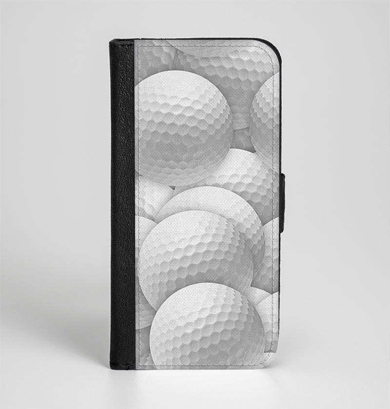 The Golf Ball Overlay Ink-Fuzed Leather Folding Wallet Case for 