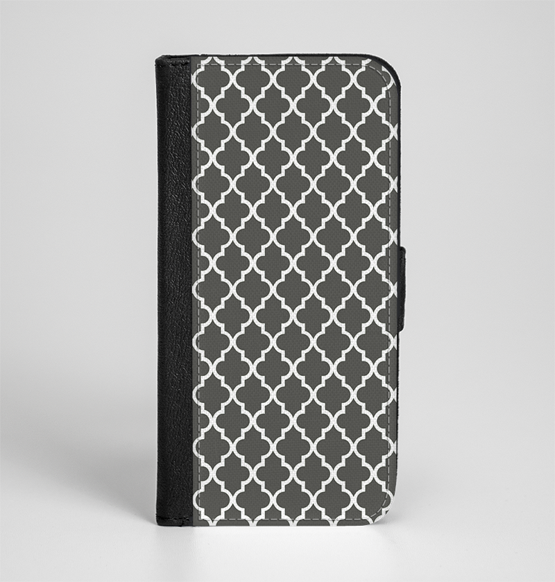 The Gray & White Seamless Morocan Pattern Ink-Fuzed Leather 