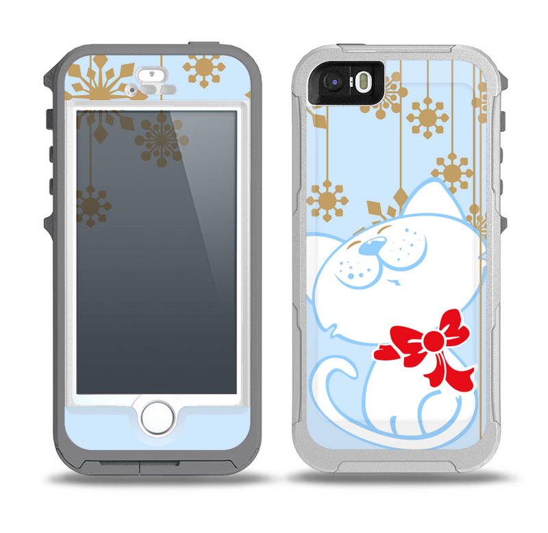 The Happy Winter Cartoon Cat Skin For The Iphone 5 5s Otterbox Preserv Designskinz
