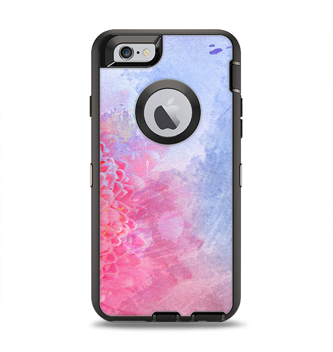 The Pink to Blue Faded Color Floral Apple iPhone 6 Otterbox Defender C ...