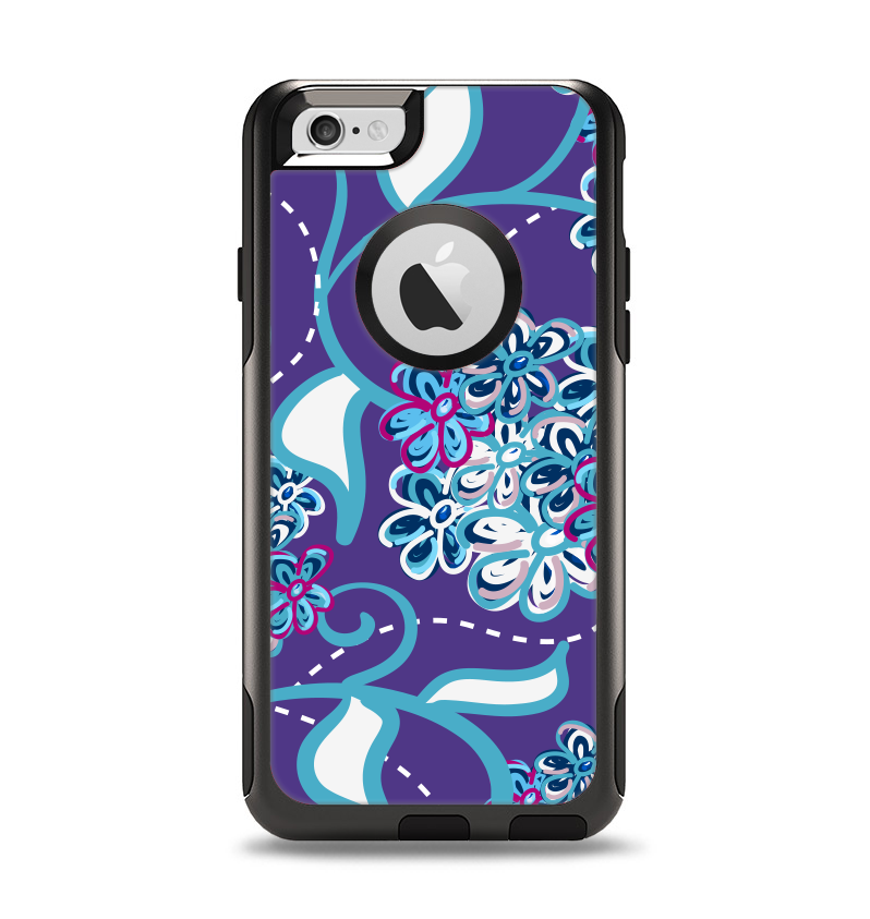 The Purple & Blue Vector Floral Design Apple iPhone 6 Otterbox Commute ...