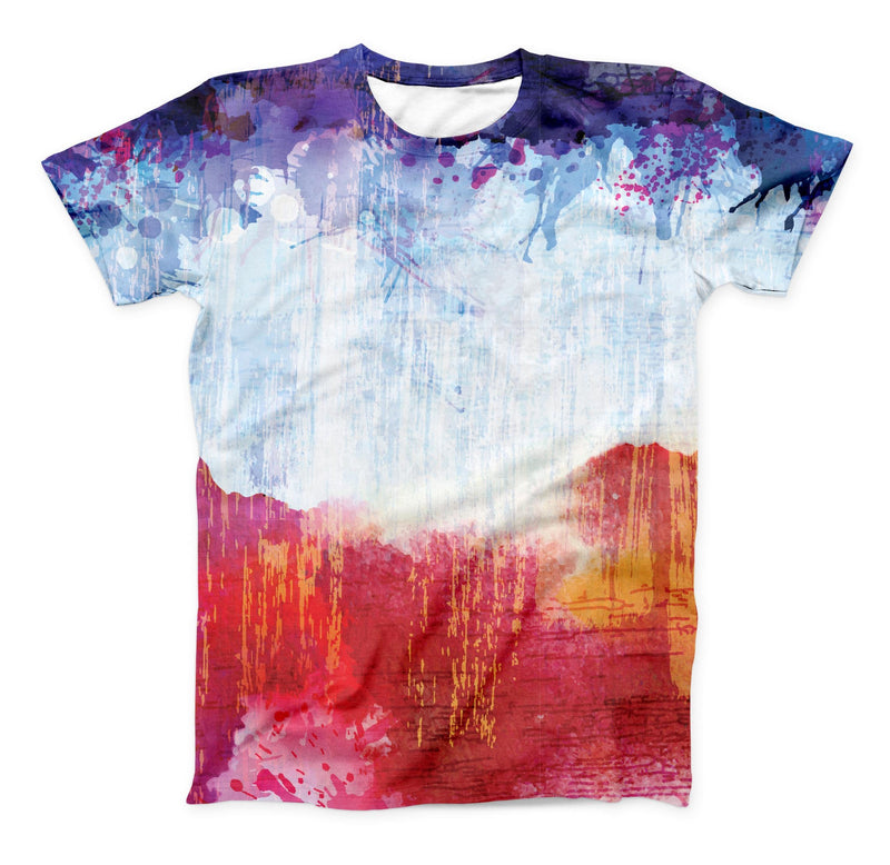 The Red White & Blue Paint Splotches ink-Fuzed Unisex All Over Full-Pr ...