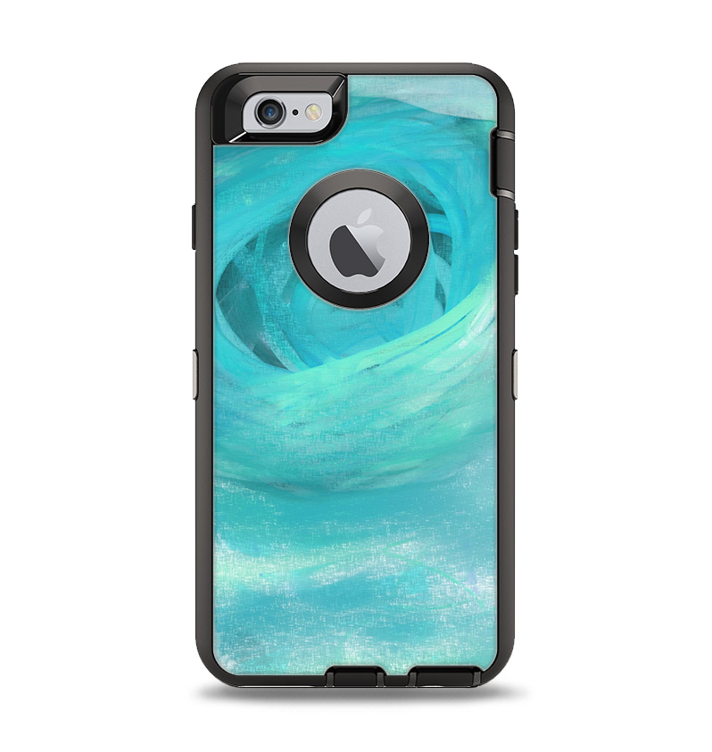 The Subtle Teal Watercolor Apple iPhone 6 Otterbox Defender Case Skin ...