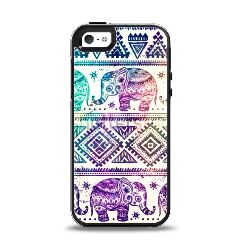 The Tie-Dyed Aztec Elephant Pattern Apple iPhone 5-5s Otterbox Symmetr ...