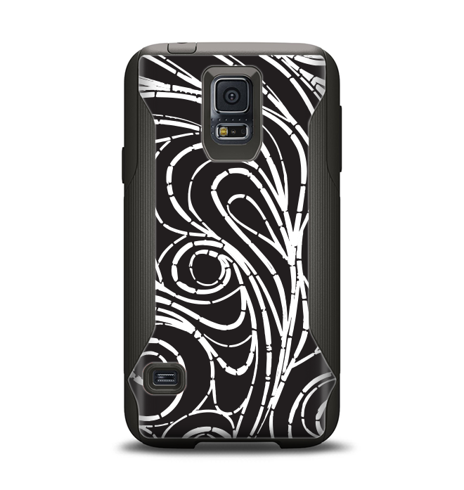 The Vector White and Black Segmented Swirls Samsung Galaxy S5 Otterbox ...