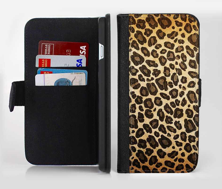 The Vibrant Leopard Print V23 Ink-Fuzed Leather Folding Wallet Credit ...