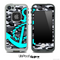 Snow Camouflage Print and Turquoise Anchor Skin for the iPhone 5 or 4/4s LifeProof Case