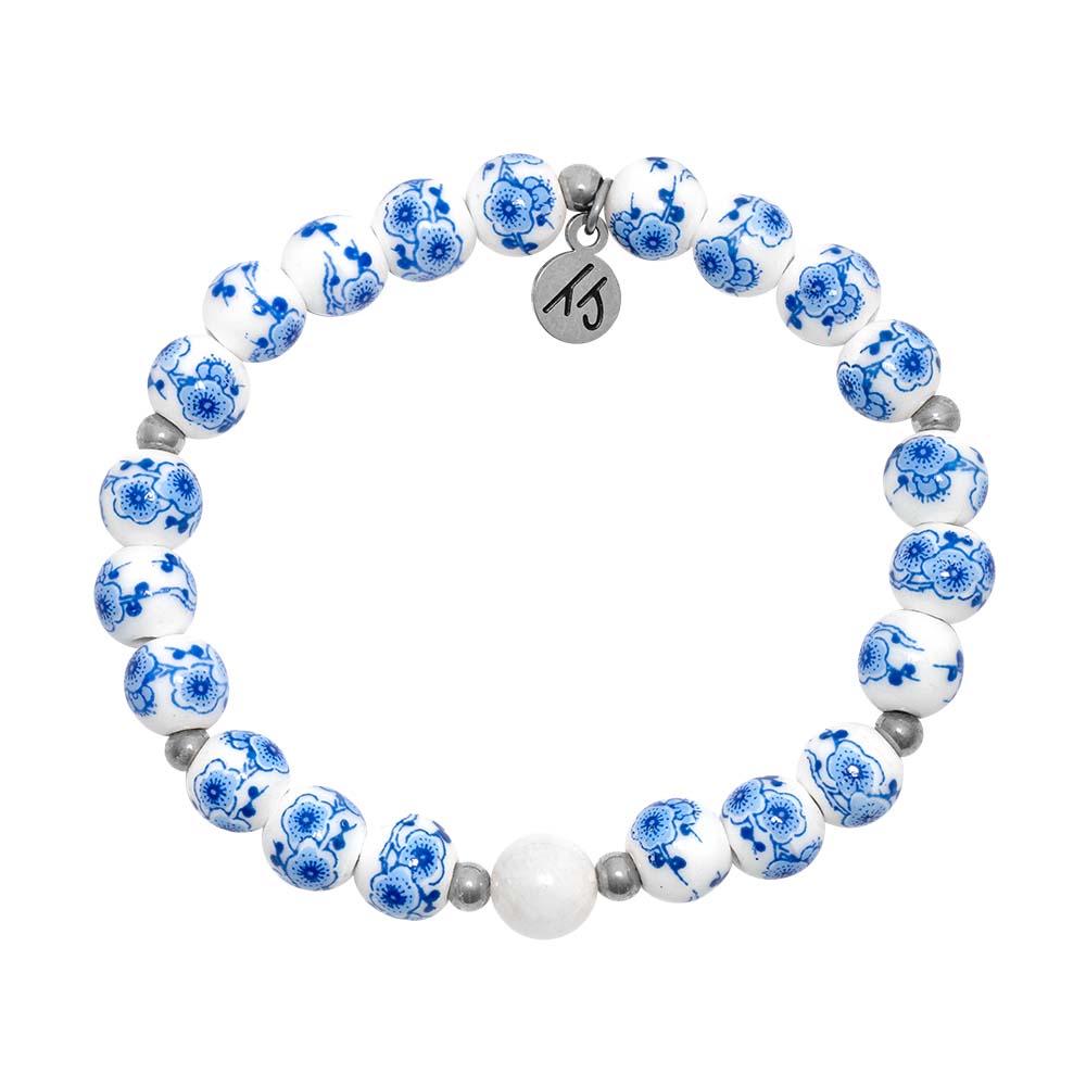 Royally Pink and Blue Tila Beads Bracelets, Glass Bead Bracelets