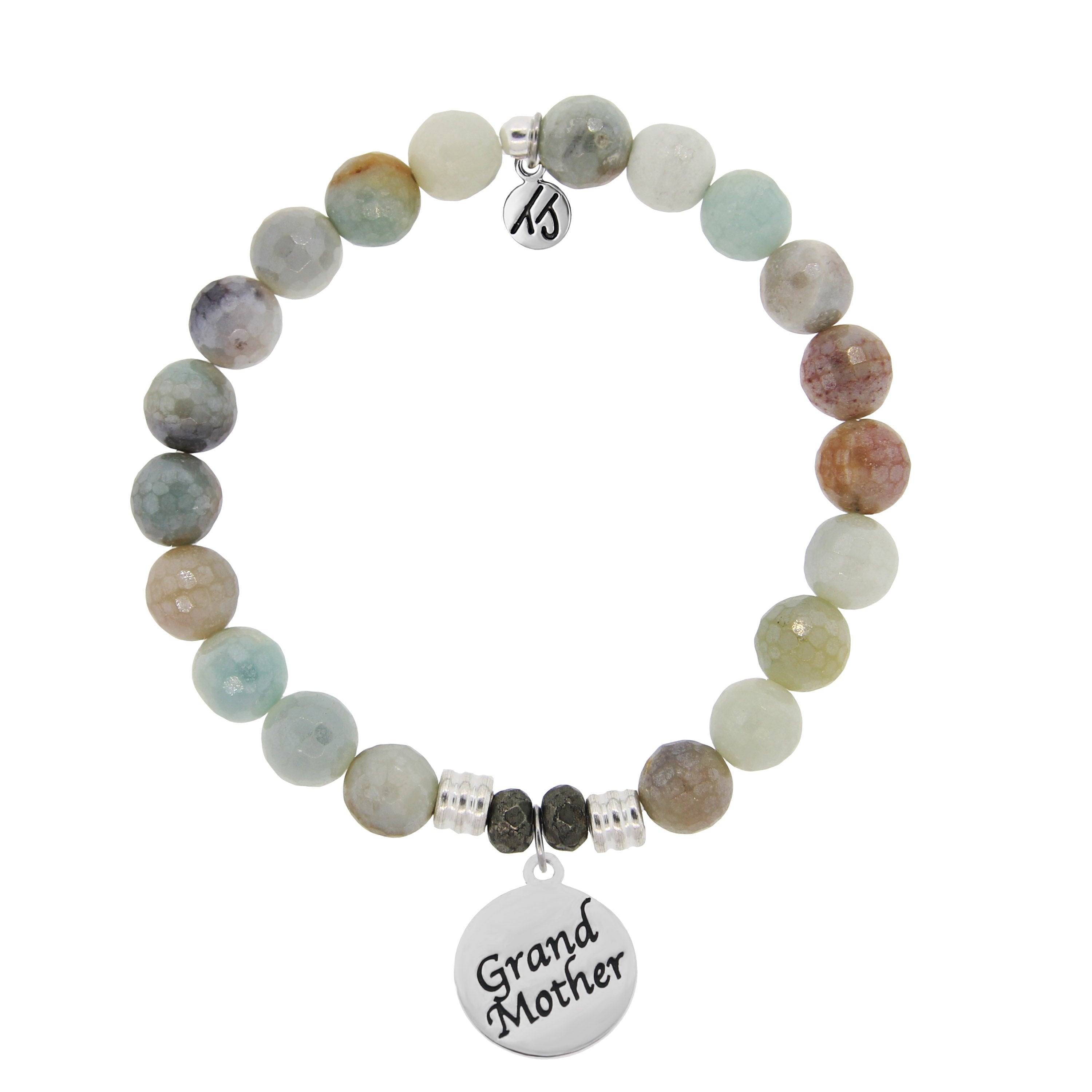 Amazonite Stone Bracelet With Grandmother Sterling Silver Charm T Jazelle