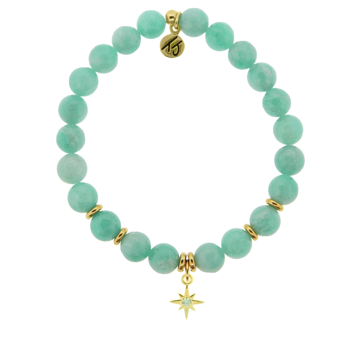 Gold Collection - Peruvian Amazonite Stone Bracelet with Your Year Gold ...