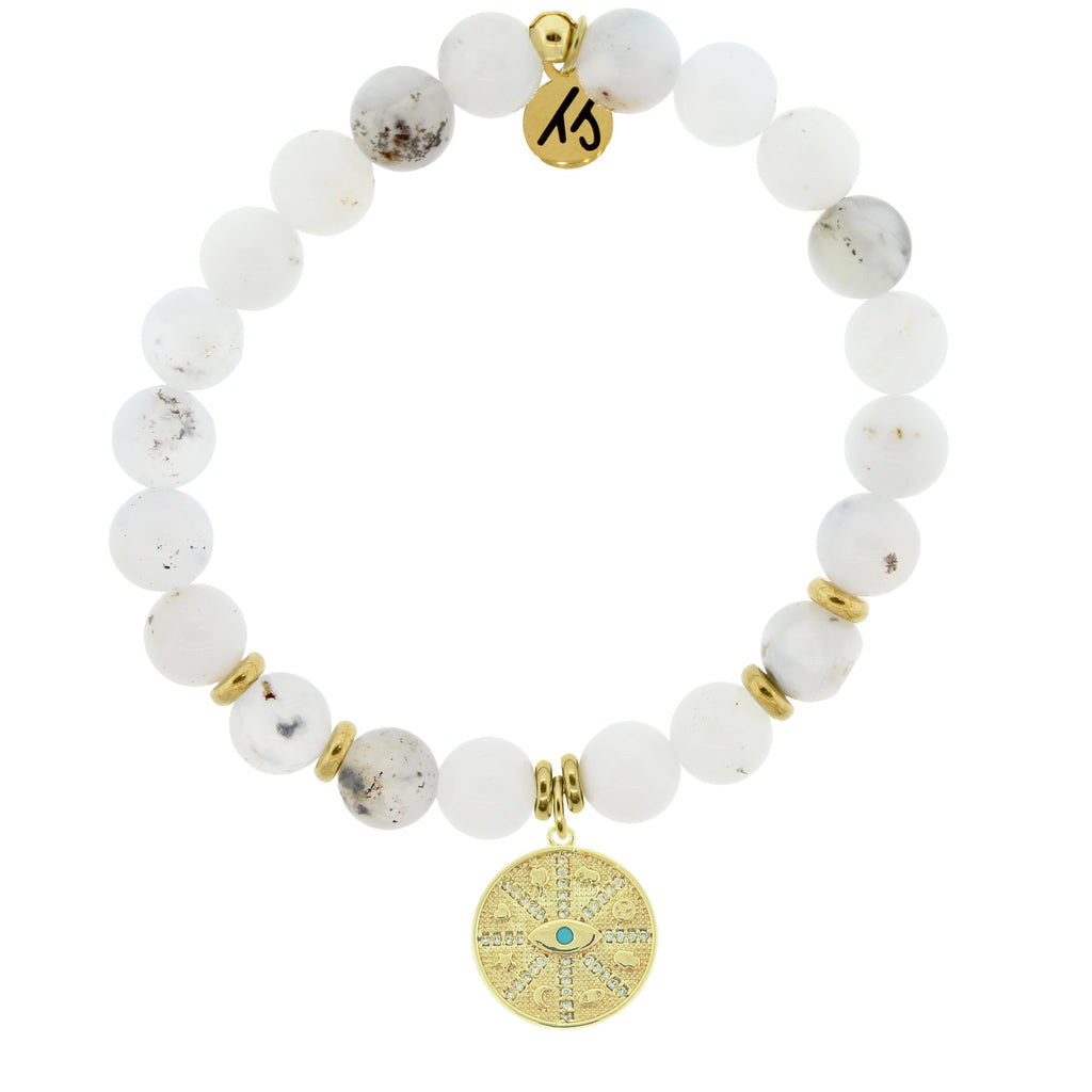 Gold Collection - Pink Shell Stone Bracelet with What Is Meant to Be Gold Charm