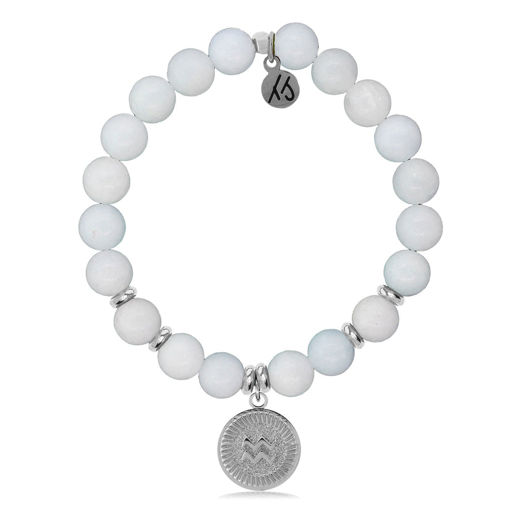Aquarius amethyst bracelet with star and moon beads - braceletsforever