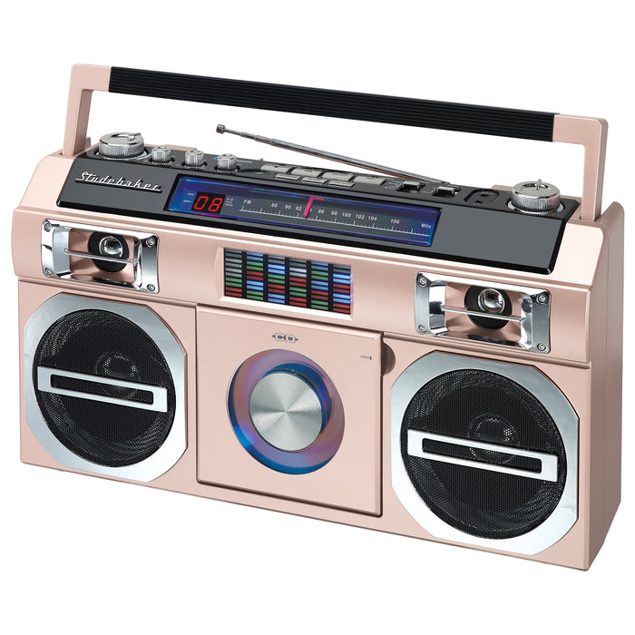 Motiveren Maar Tochi boom Studebaker 80's Retro Street Boombox with FM Radio, CD Player, LED EQ, —  MeTV Mall