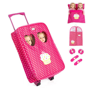 double doll travel case with bunk bed