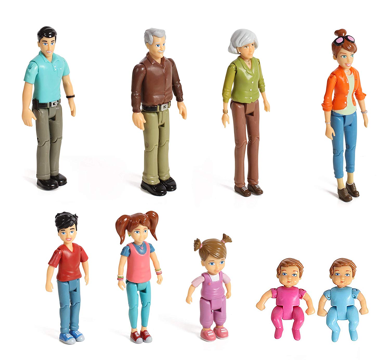 Sweet Li L Family Set 9 Action Figures Grandpa Grandma Mom Dad Si Beverly Hills Doll Collection