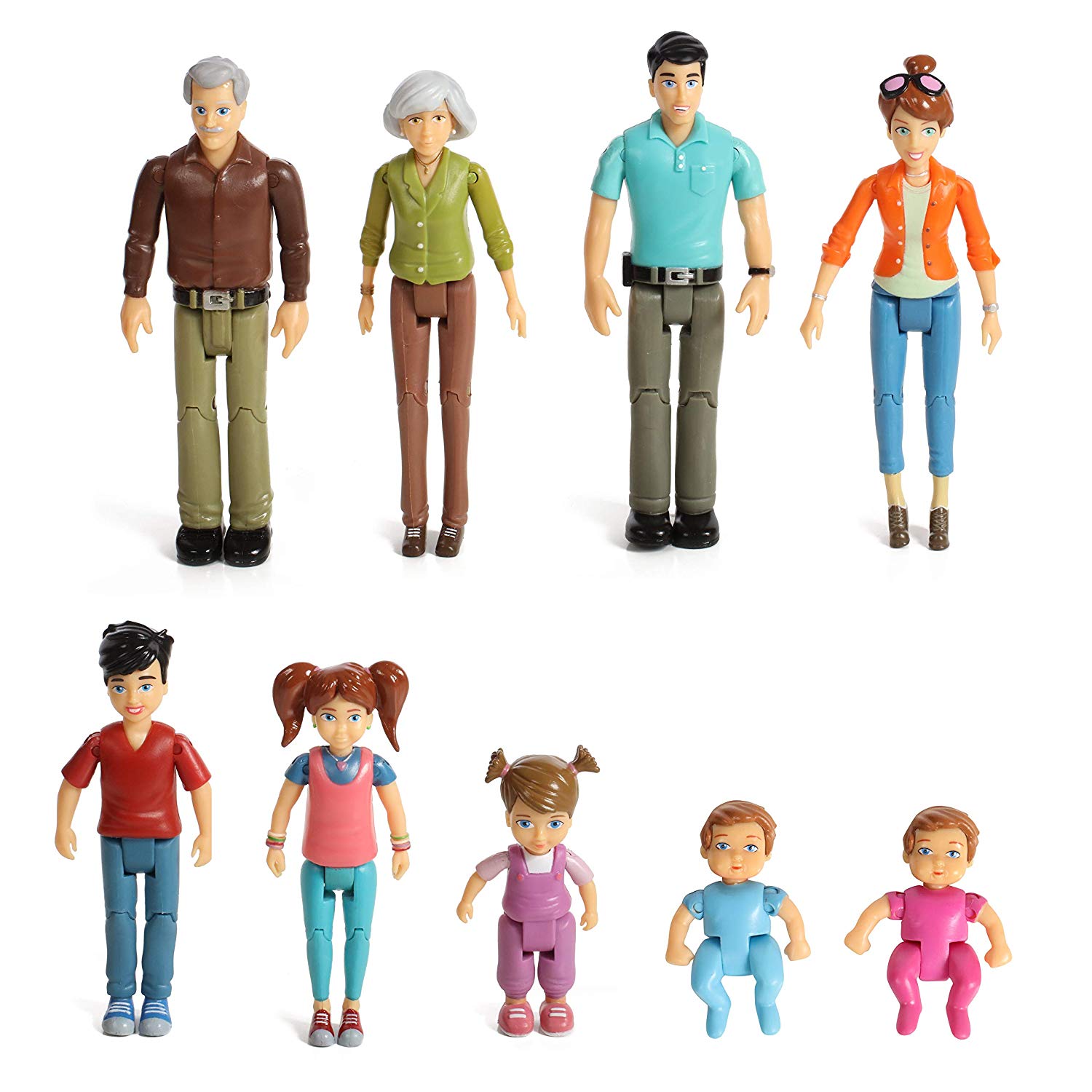 Sweet Li L Family Set 9 Action Figures Grandpa Grandma Mom Dad Si Beverly Hills Doll Collection