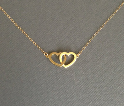 louun — Double Linked Hearts Neckalce