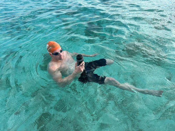 Nick Edwards swims around Bor Bora