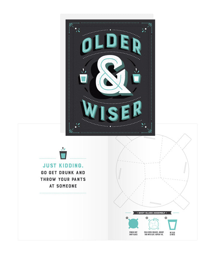 Shot Glass Card Older & Wiser