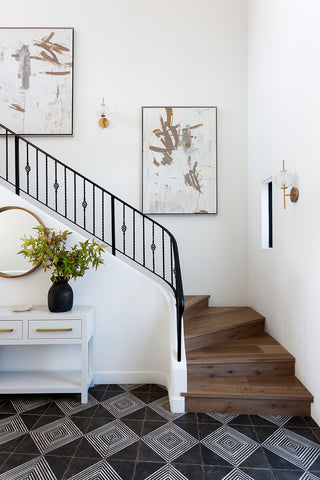 foyer with geometric tile