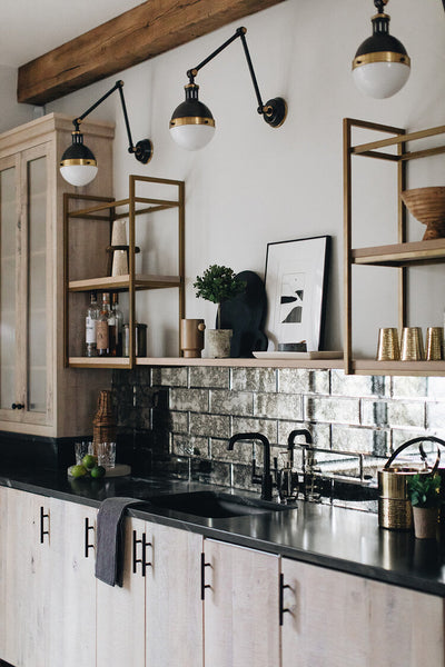 bar with mirror tile