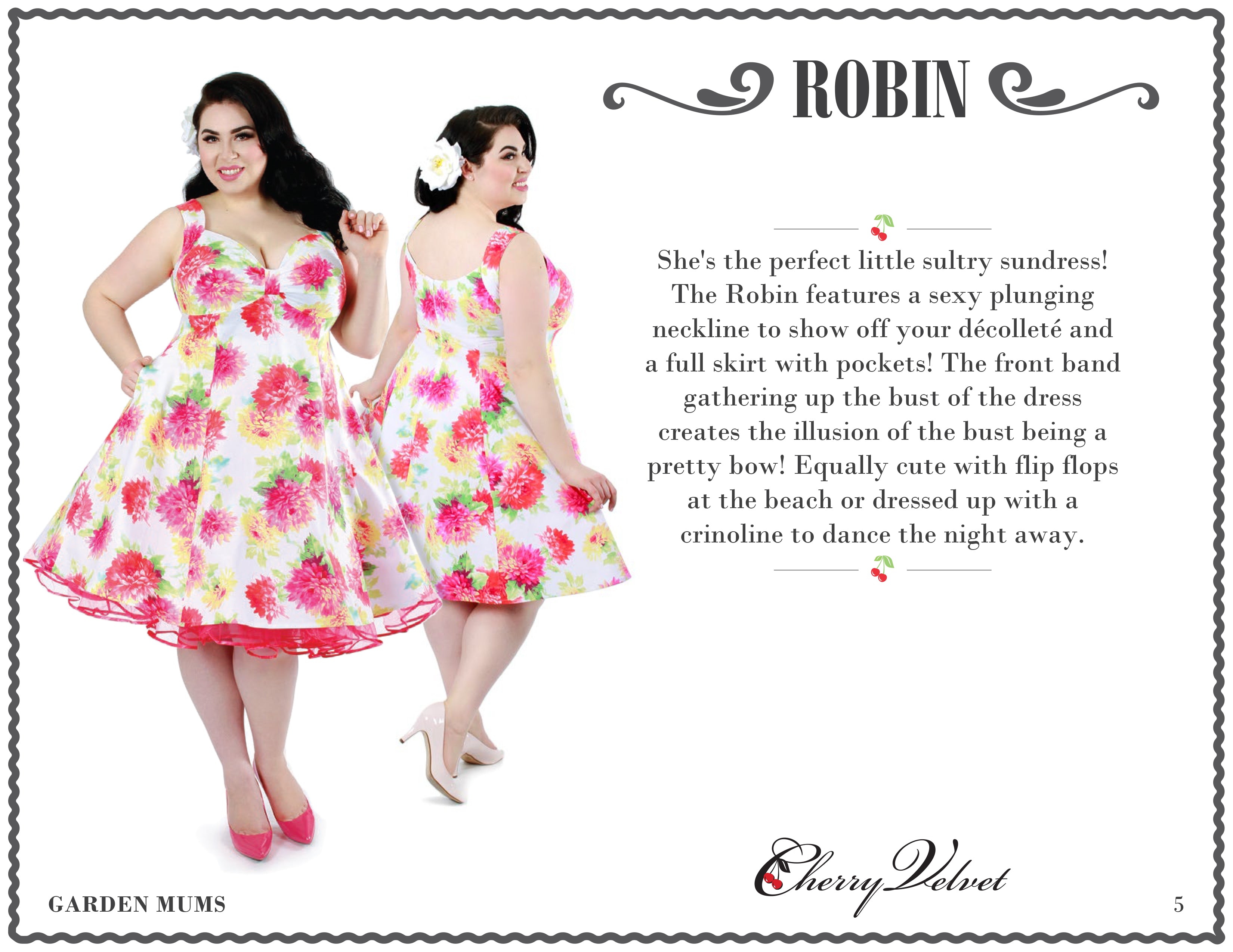 Cherry Velvet Robin dress