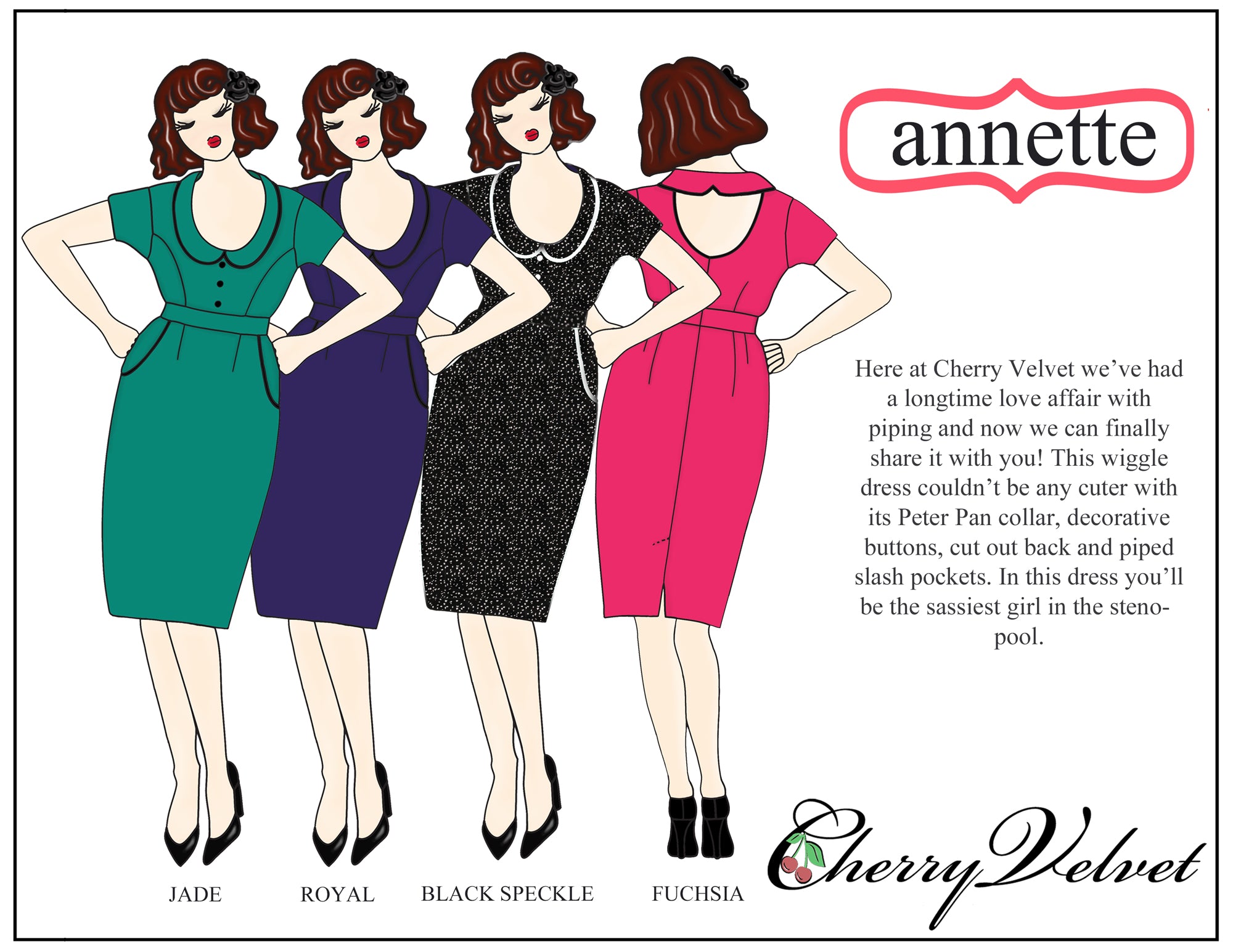 Cherry Velvet Annette dress