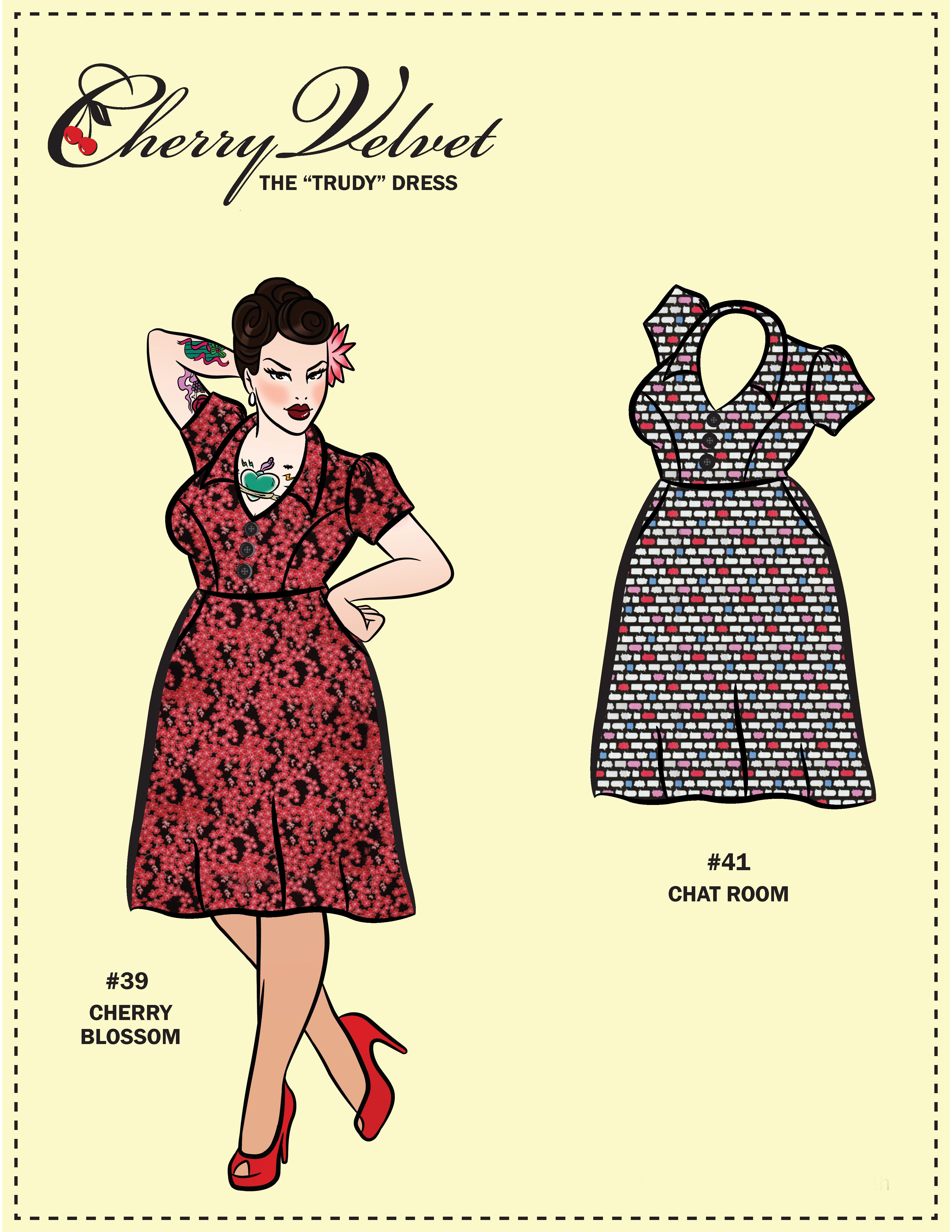 Cherry Velvet Trudy dress