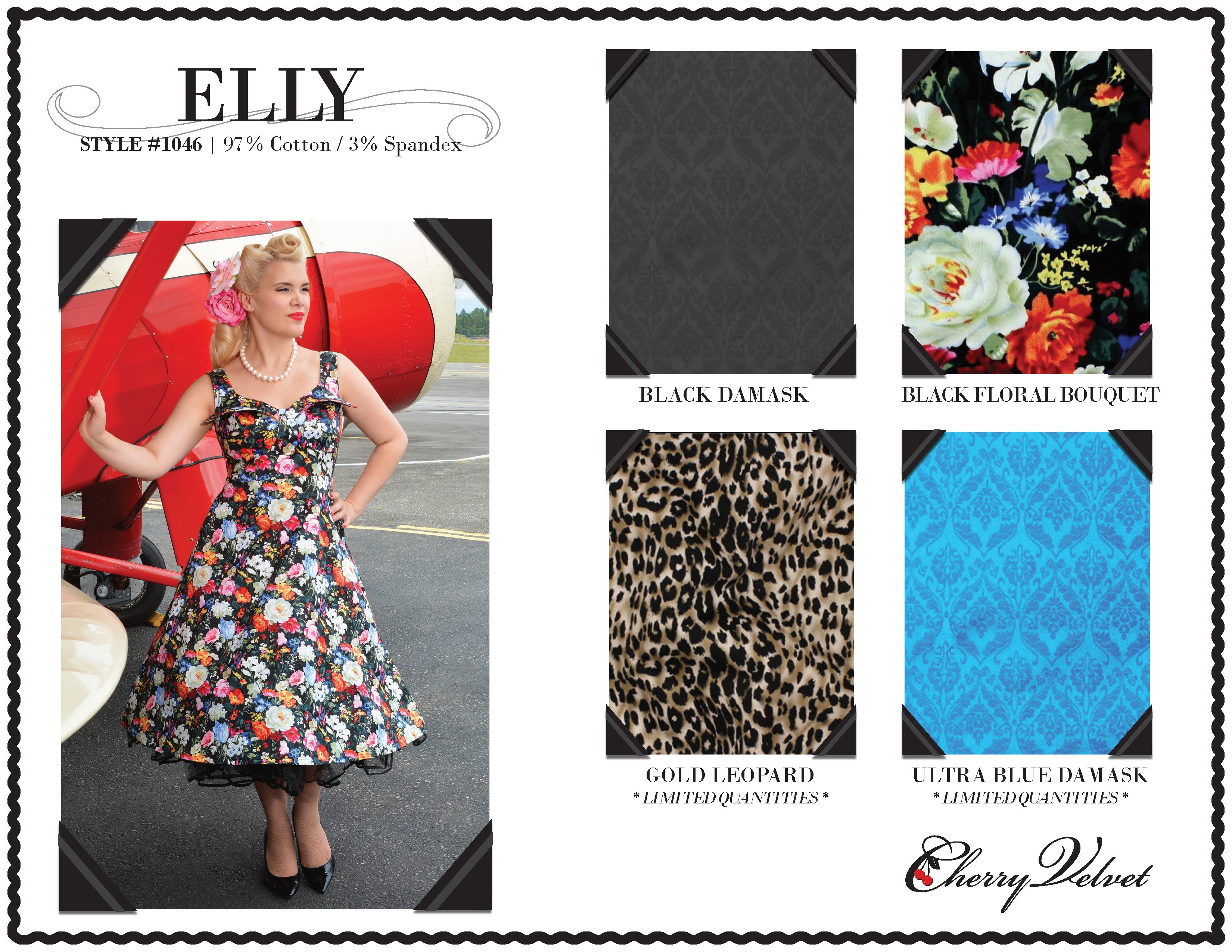 Cherry Velvet Elly dress named after Elly Mayday