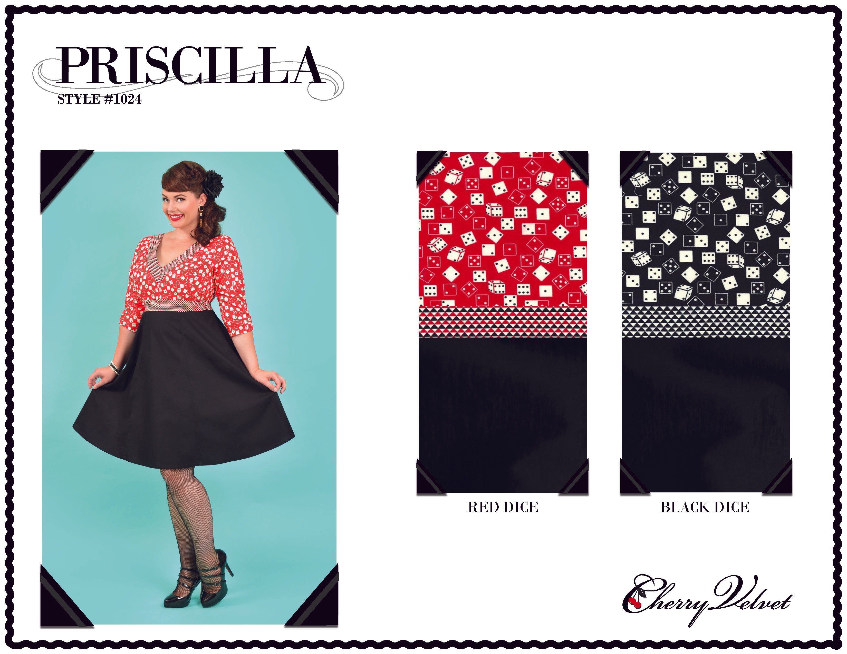 Cherry Velvet Priscilla Dress