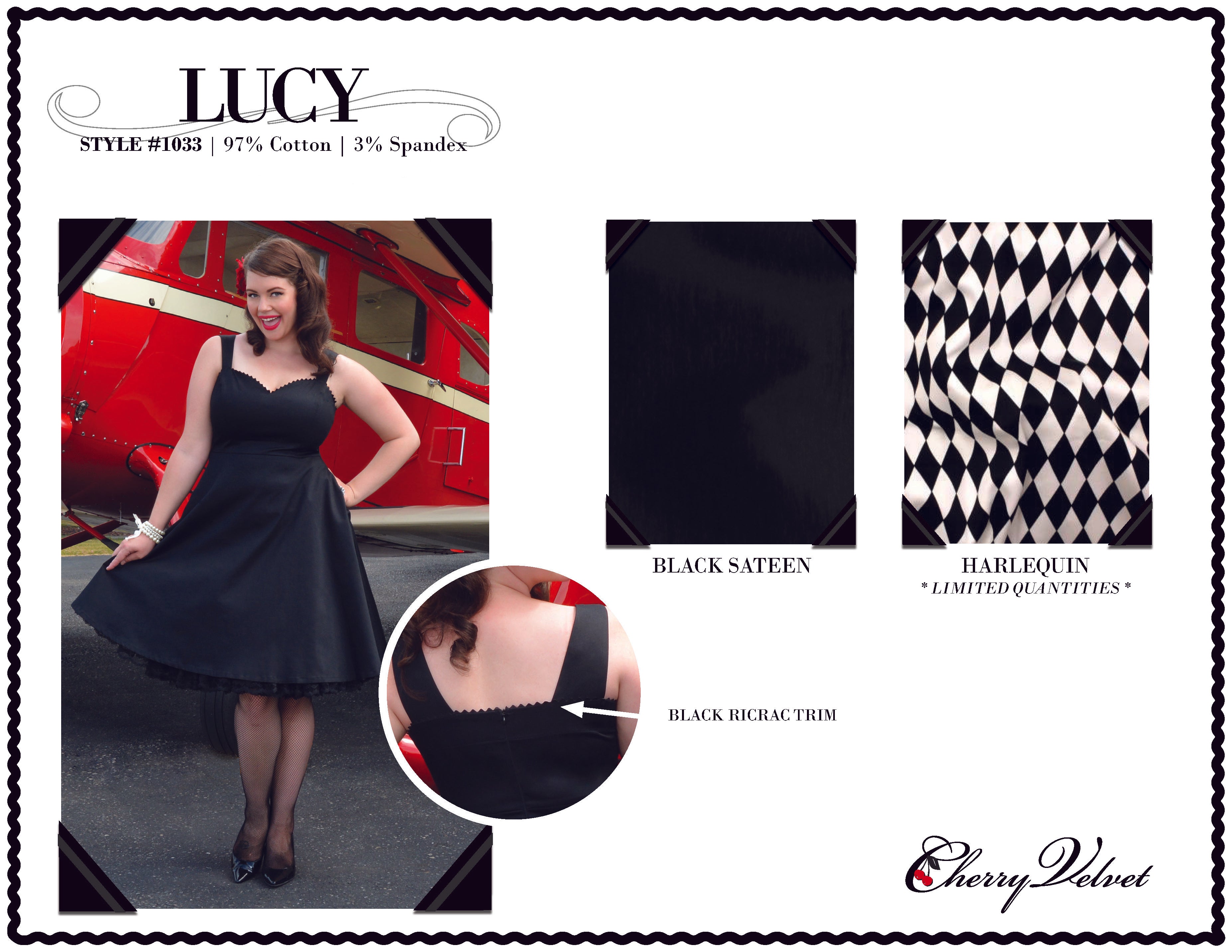 Cherry Velvet Lucy Dress
